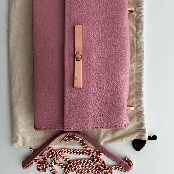 Ted Baker Pink Leather Crossbody/Clutch Bag - Picture 5 of 12